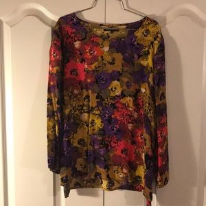 Madewell floral long sleeve top size L